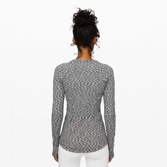 Lululemon Runderful Long Sleeve Spaced Out Space Dye Black White. Size 2 - Picture 2 of 11